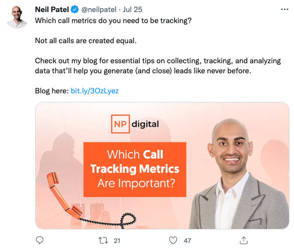 Neil Patel social media copy