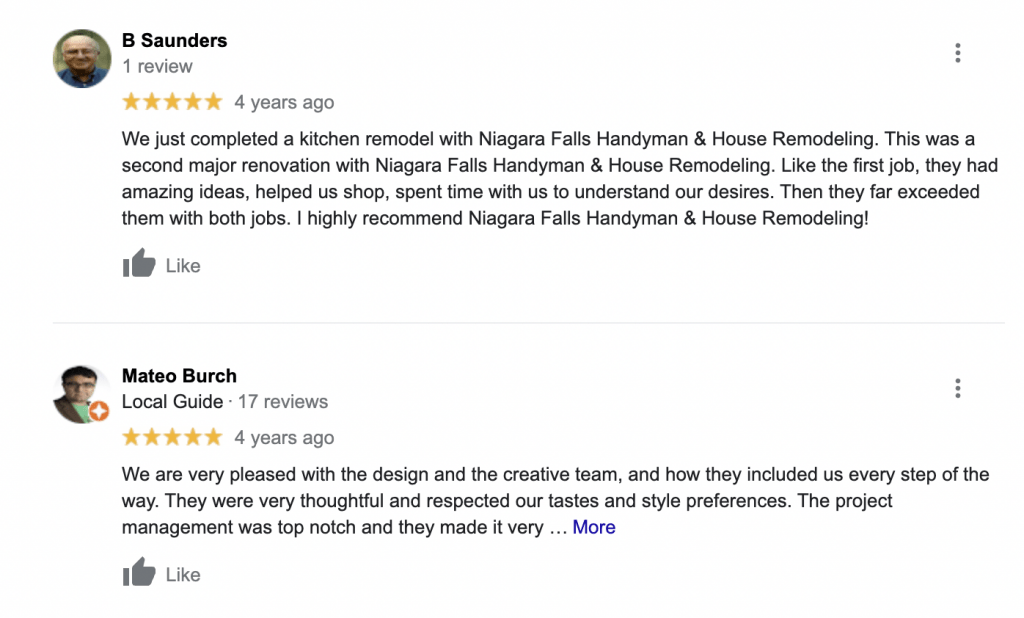 Google reviews example - Carmine Mastropierro