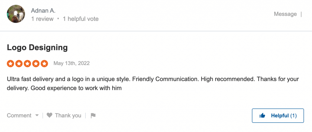 Good Fiverr review