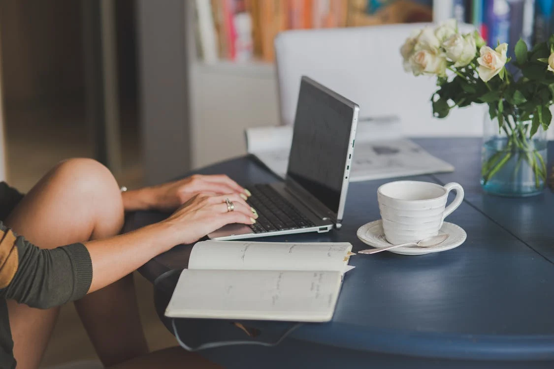 Woman studying SEO on laptop
