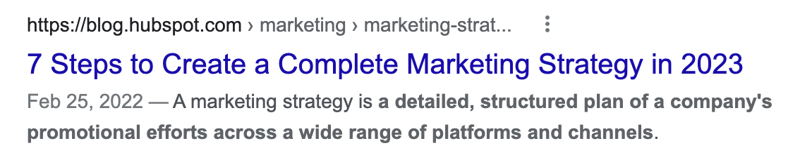 Marketing strategy meta description