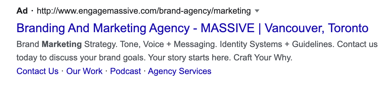 Google Ads copywriting example