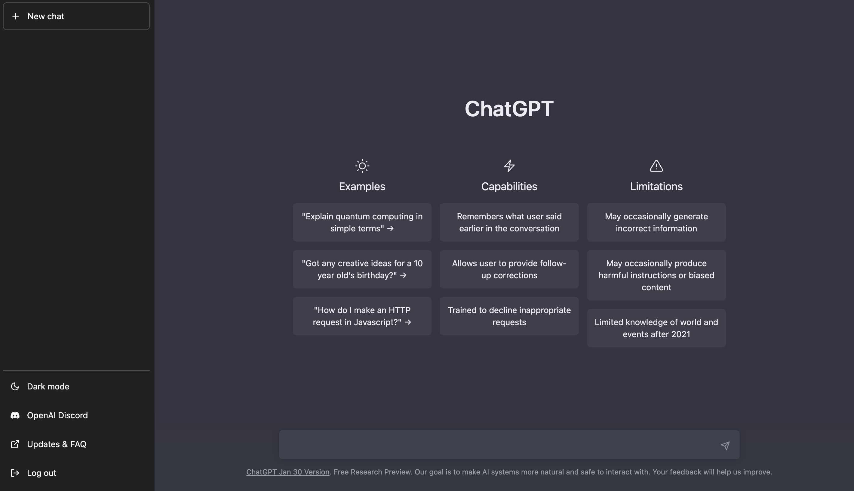Example of ChatGPT