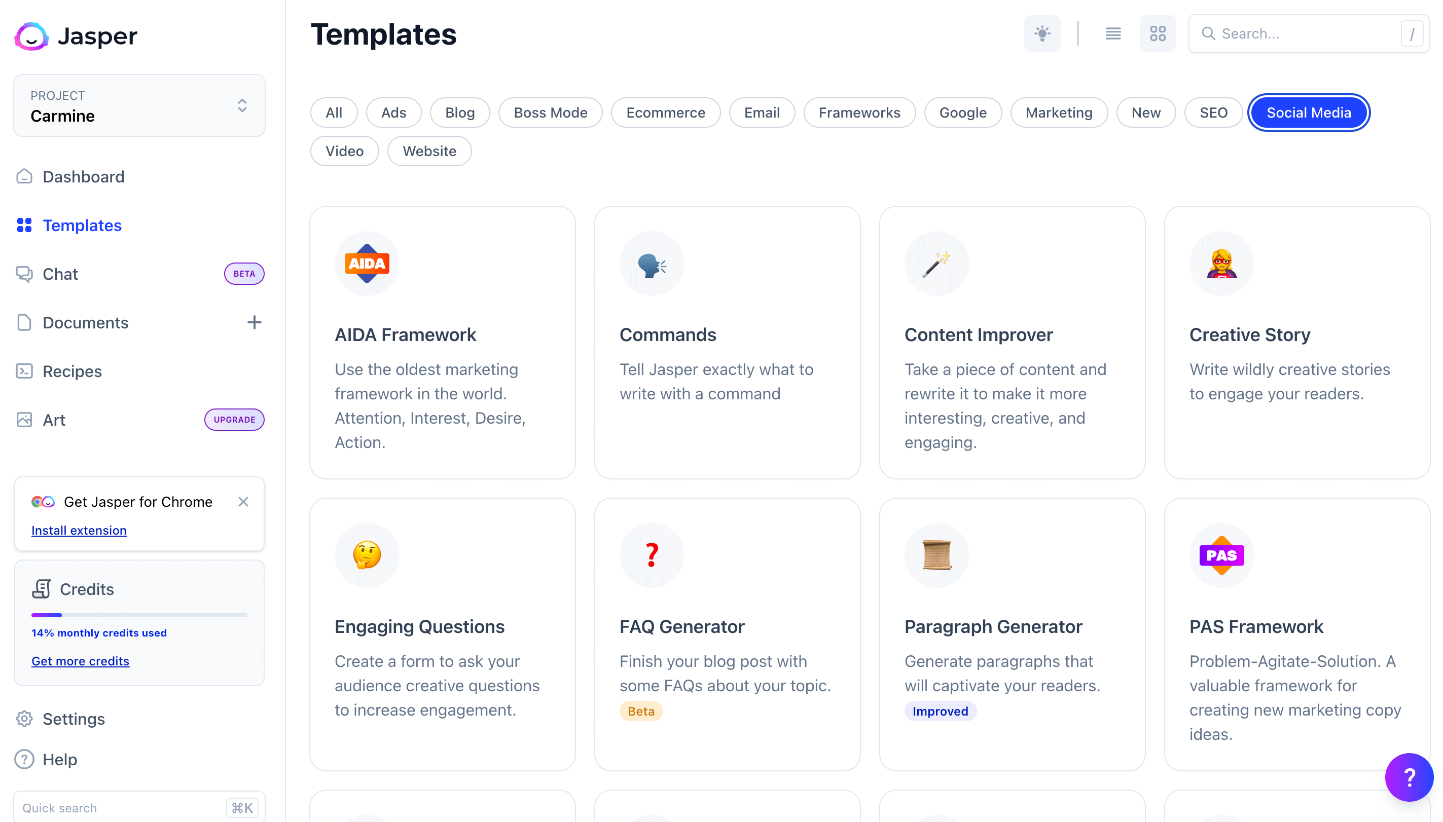 Examples of Jaspers templates