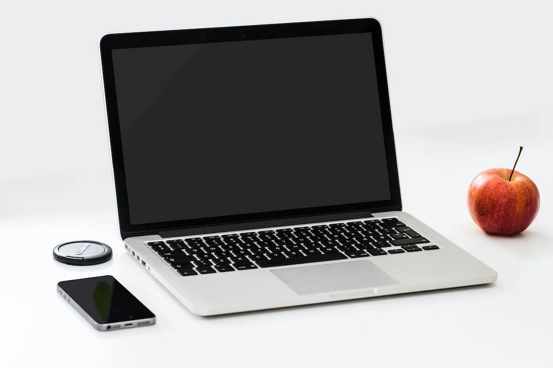 Marketing laptop on desk