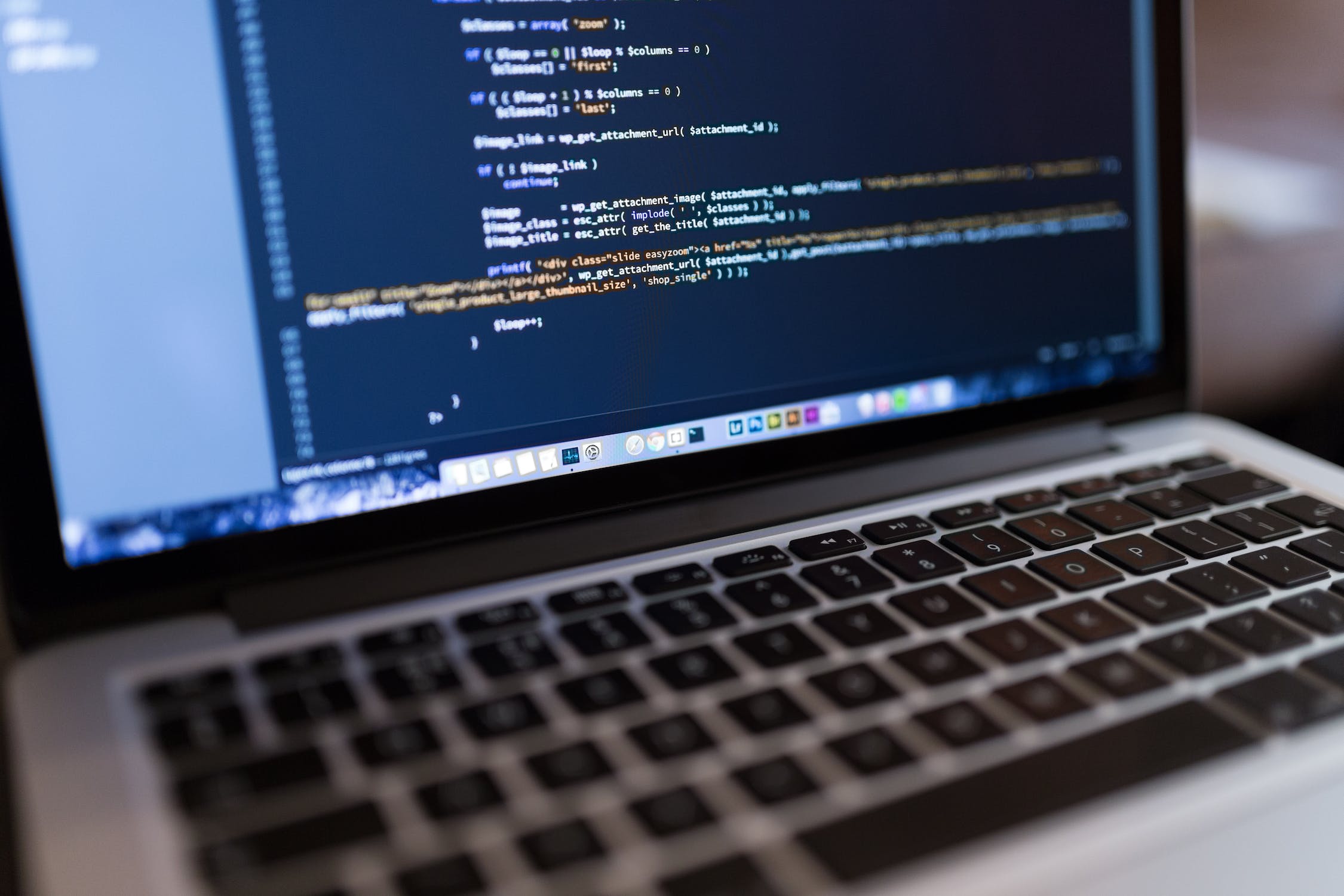 Coding a website on laptop