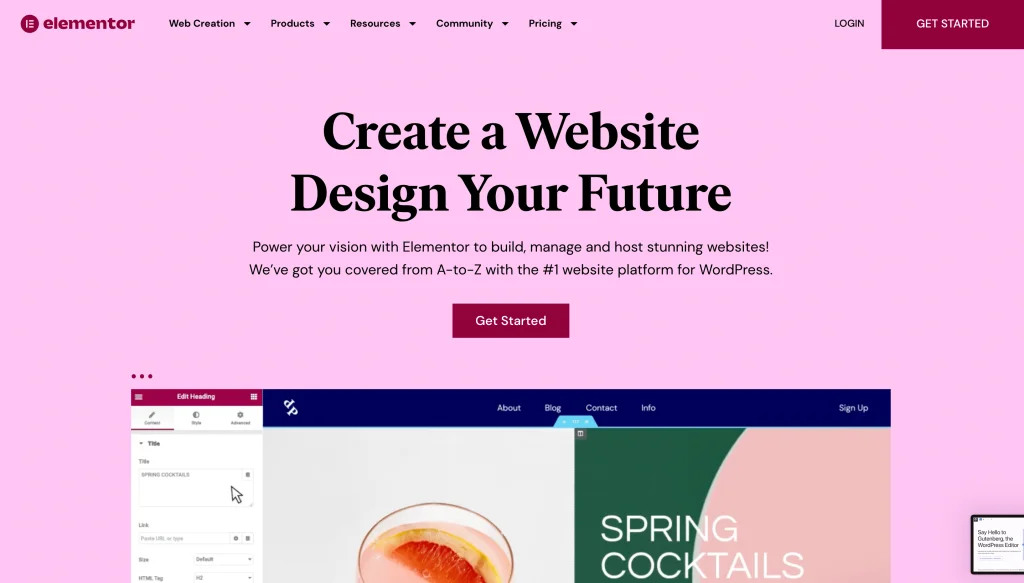 Elementor home page