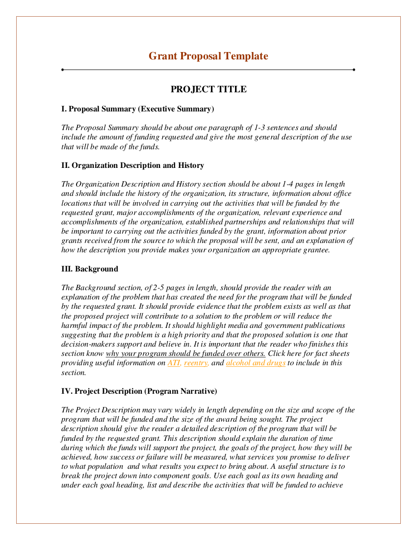 Grant proposal template