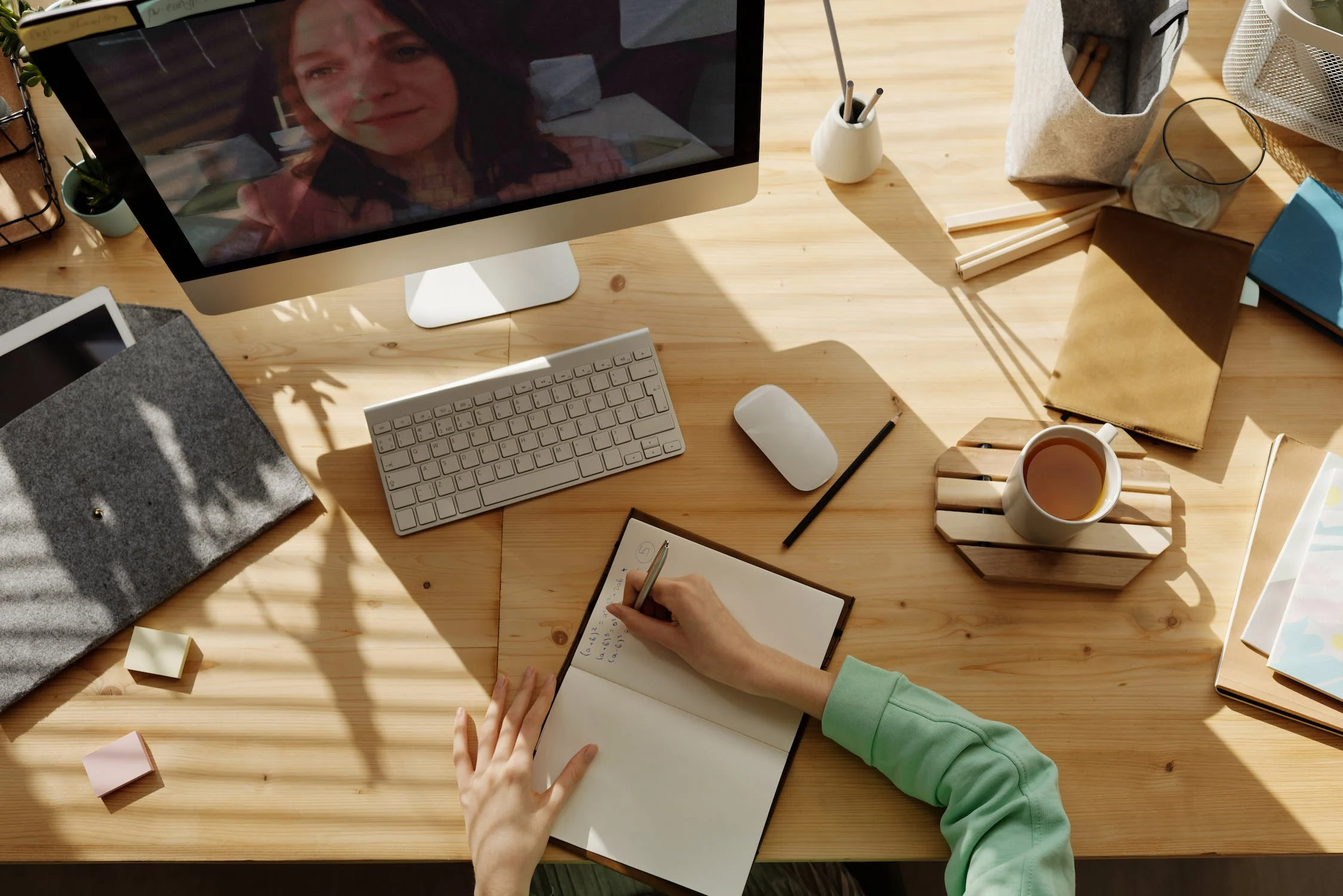 Person studying an online course
