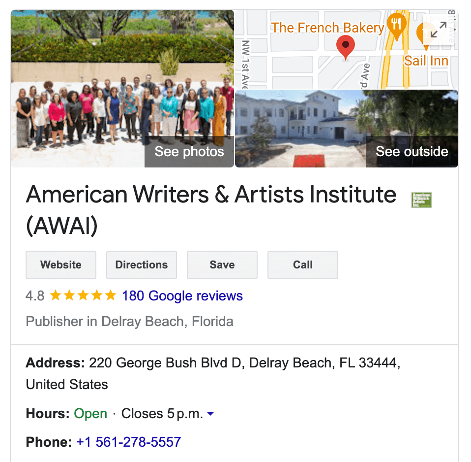 AWAI Google reviews