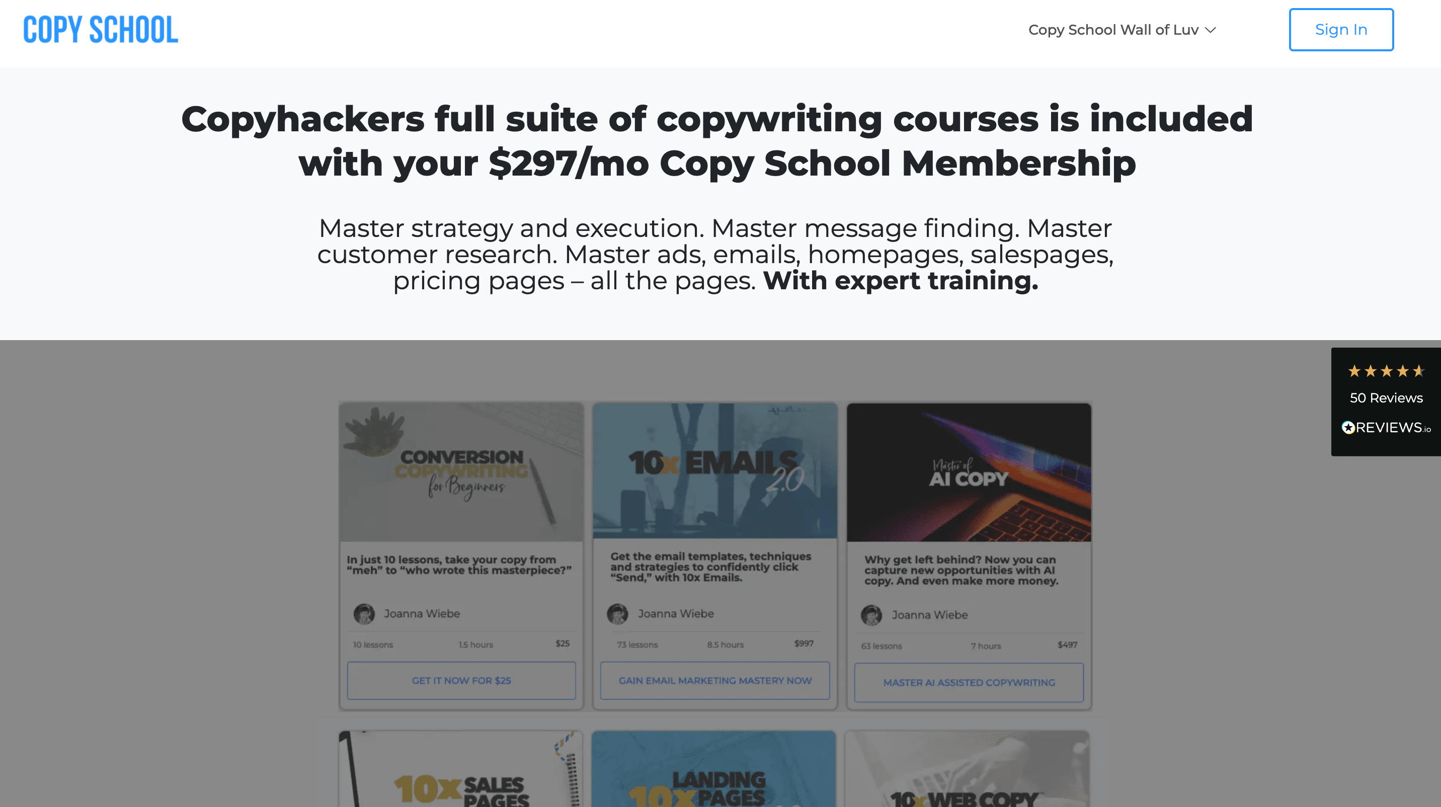 Copy School pricing