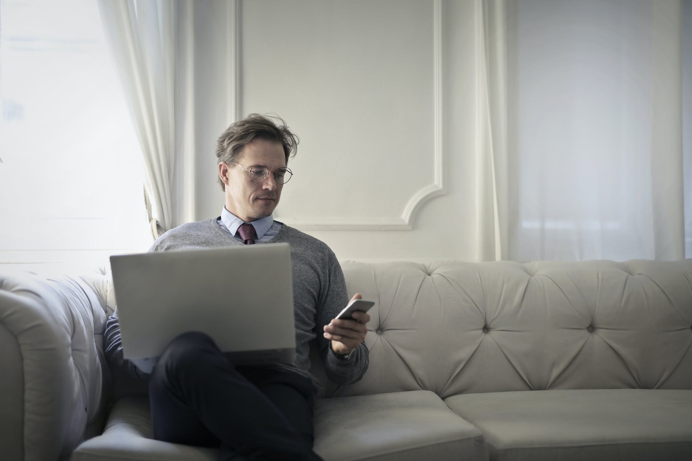 Millionaire copywriter on phone