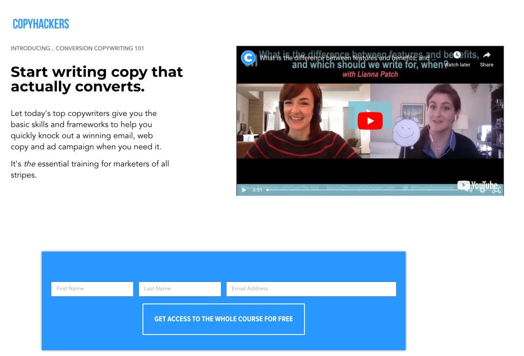 Free Copyhackers course