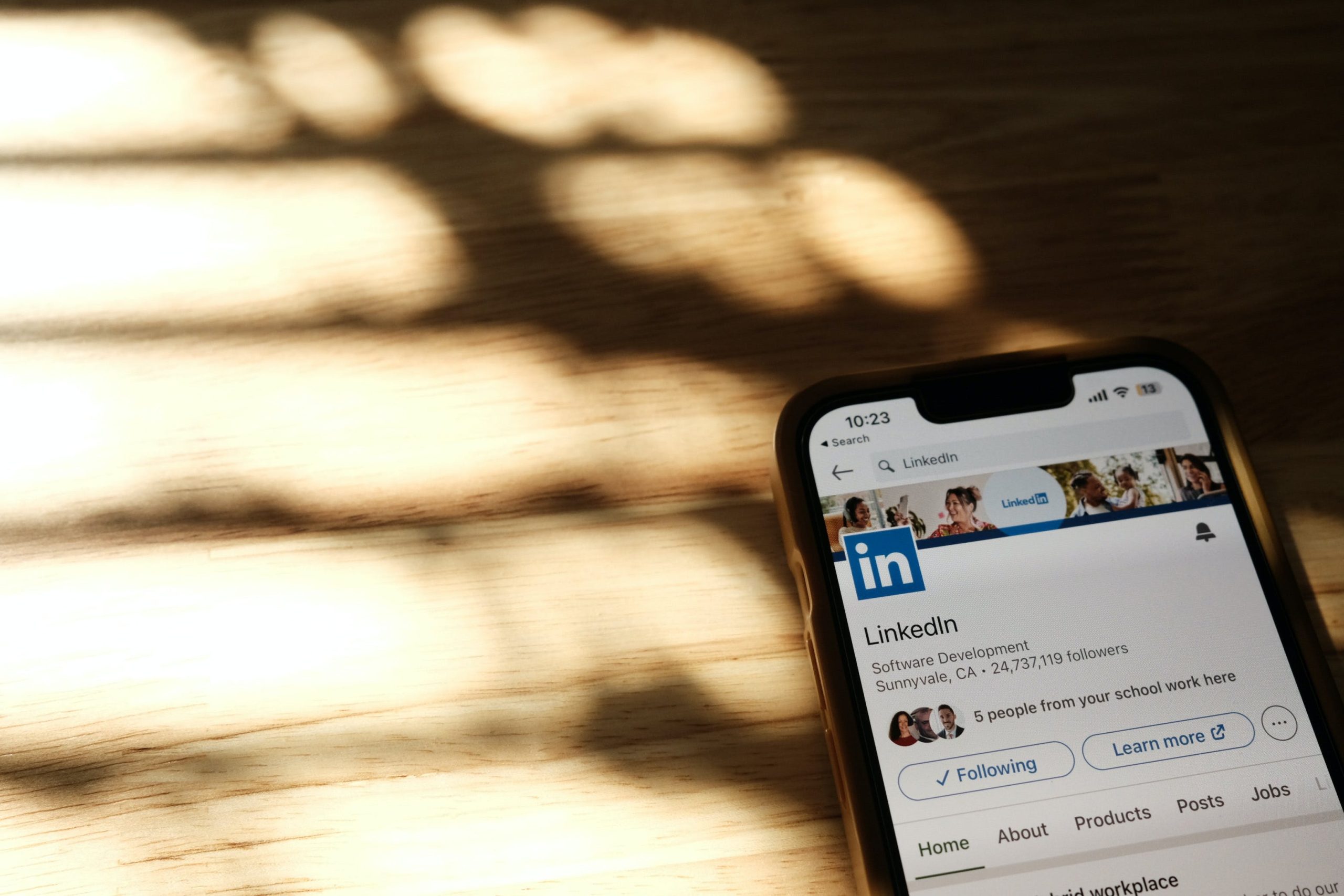 LinkedIn on mobile device