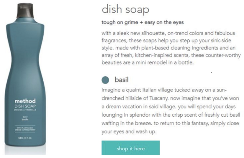 Method dish soap copywriting