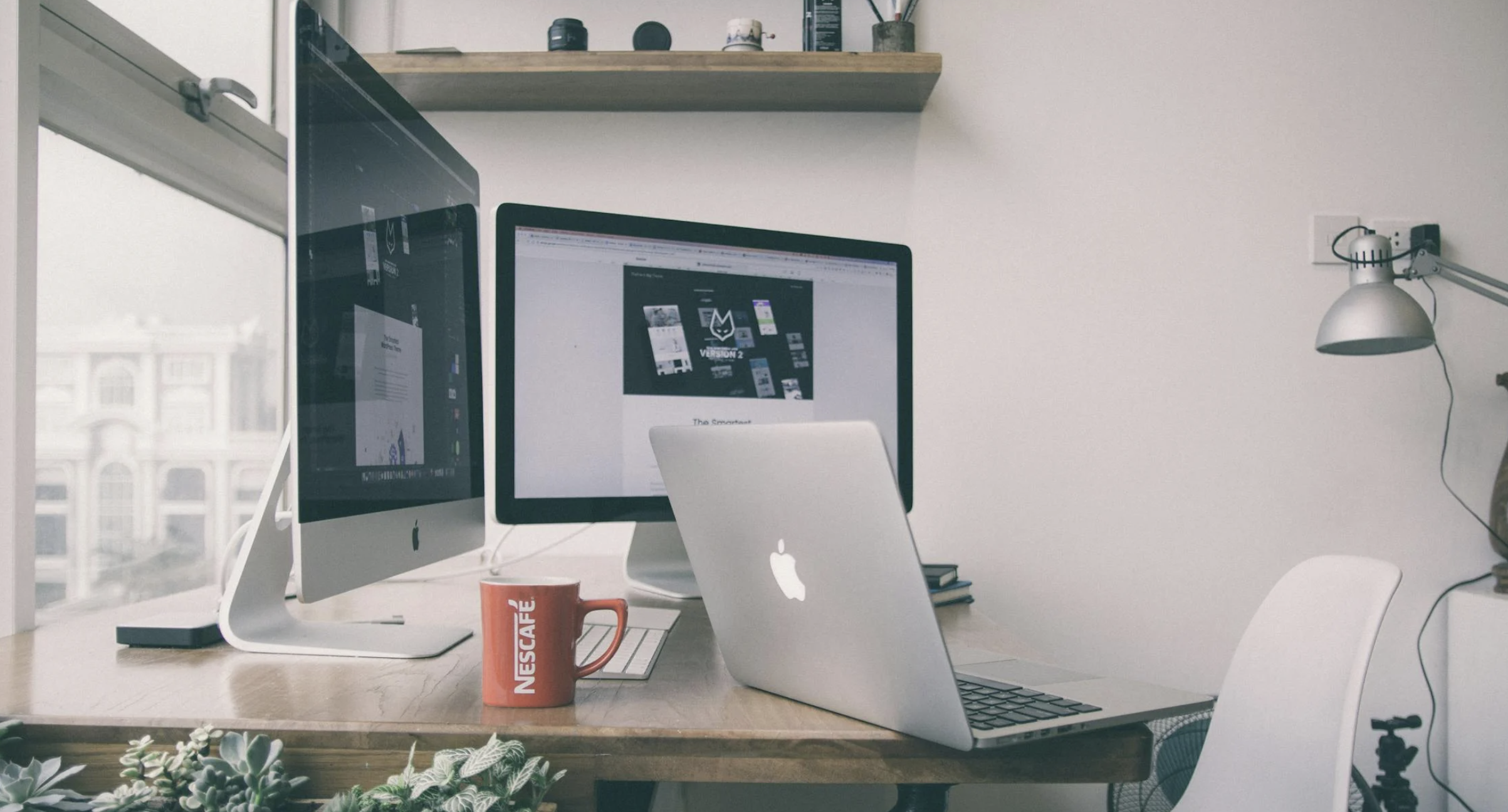 Copywriters desk setup