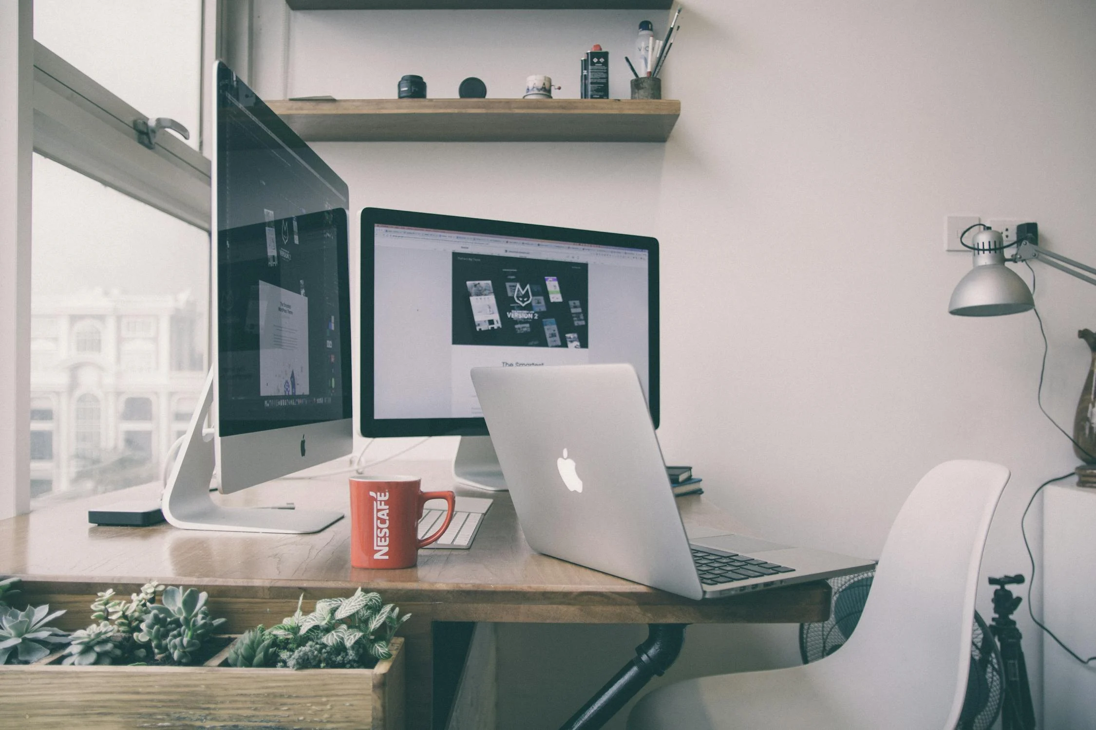 Copywriters work desk