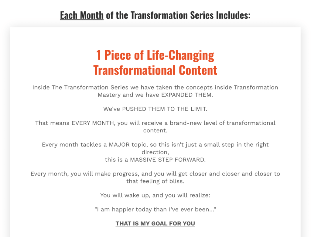 Transformation event copywriting 2