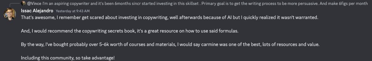 Isaac testimonial