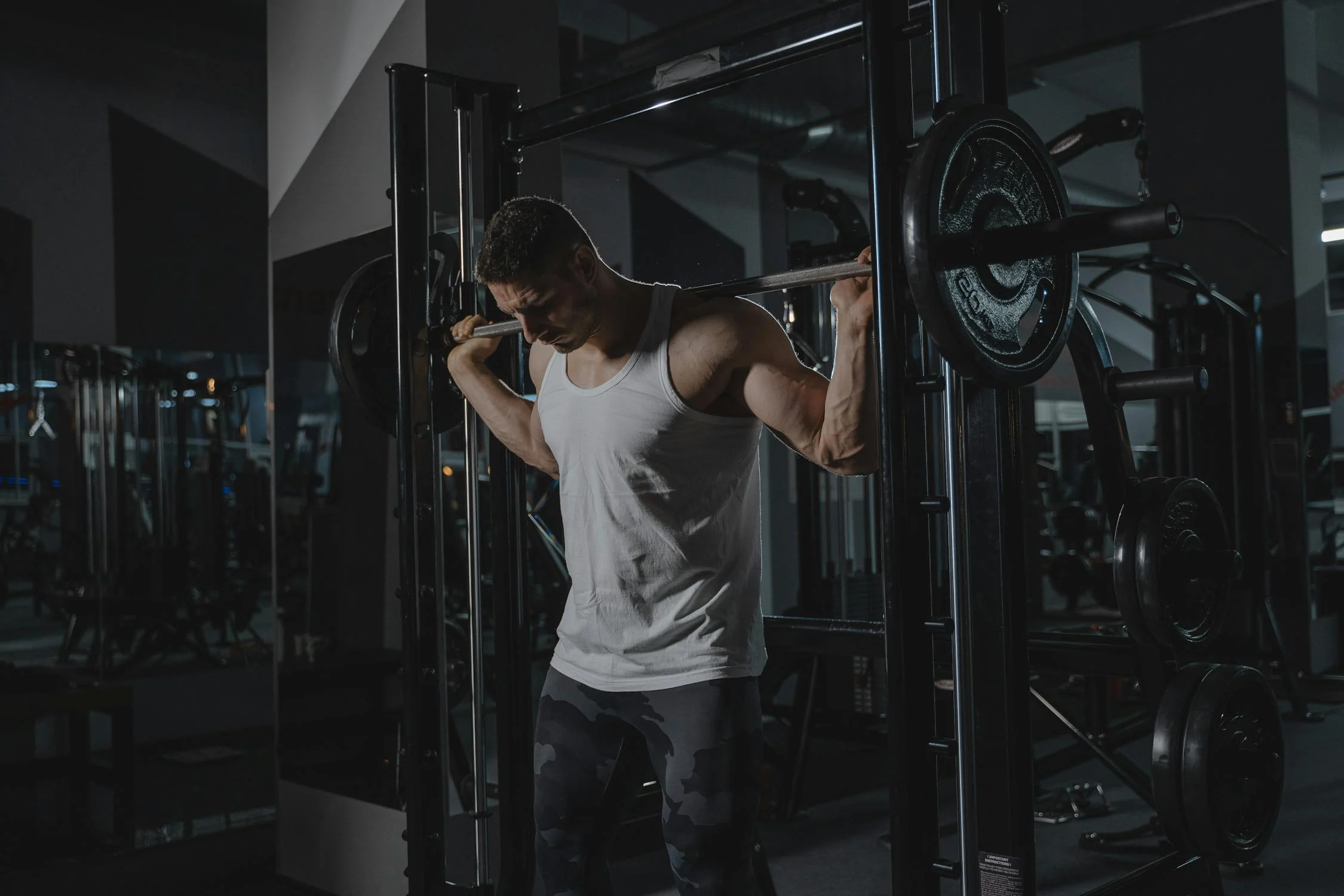 Man working out in gym