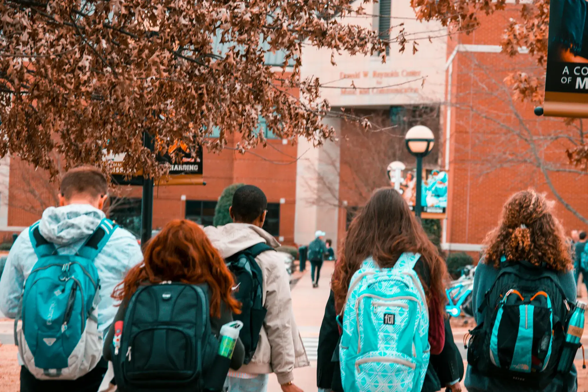 College students walking to class