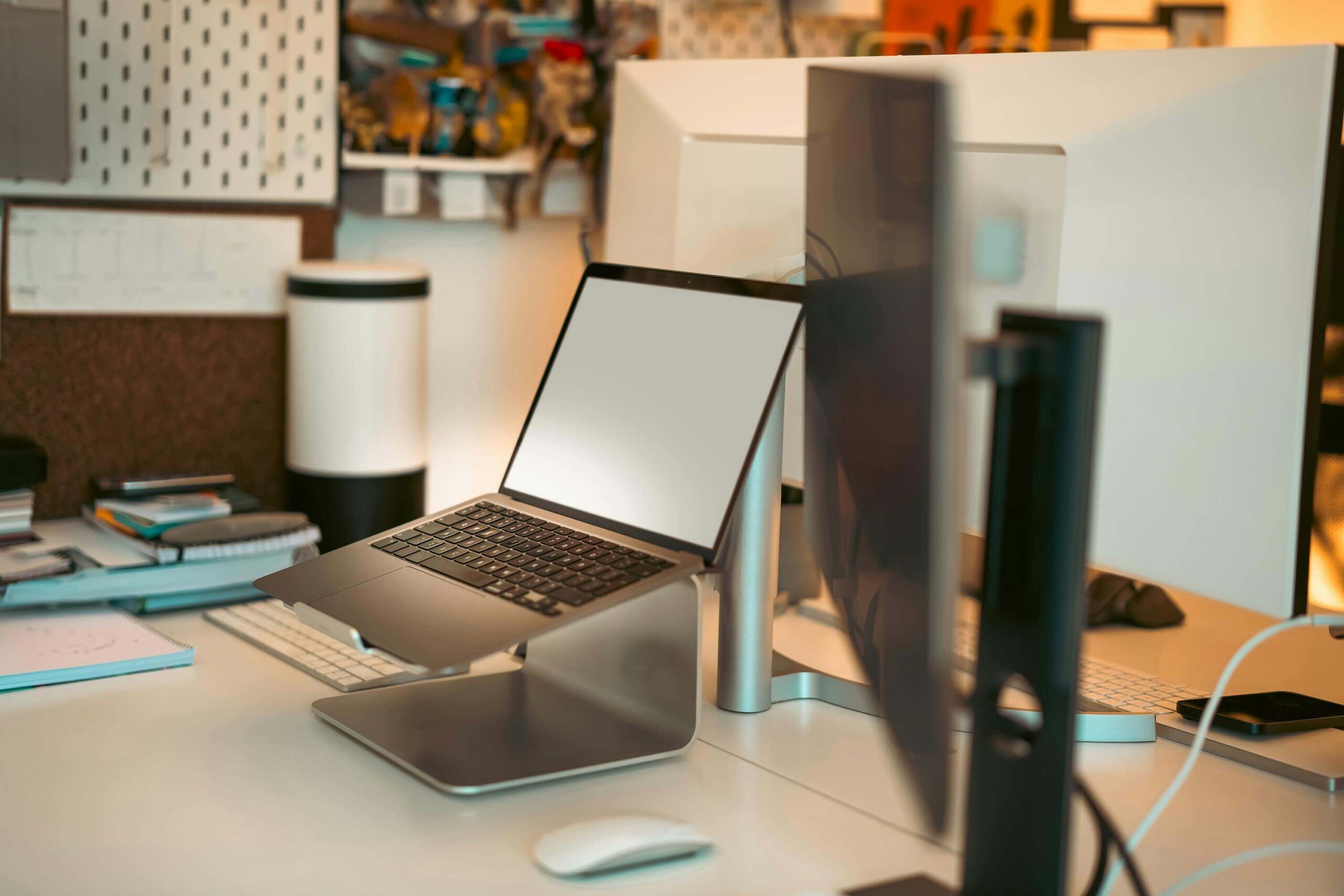 Website setup on desk