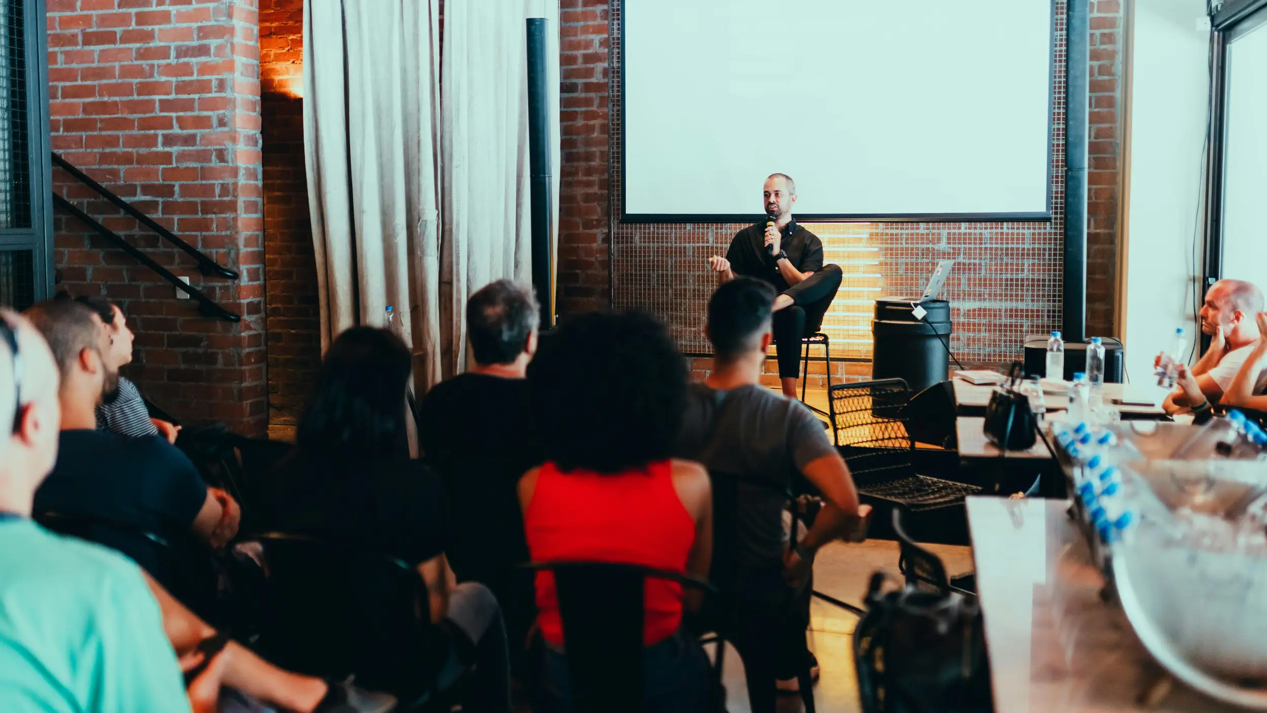 People learning at course seminar