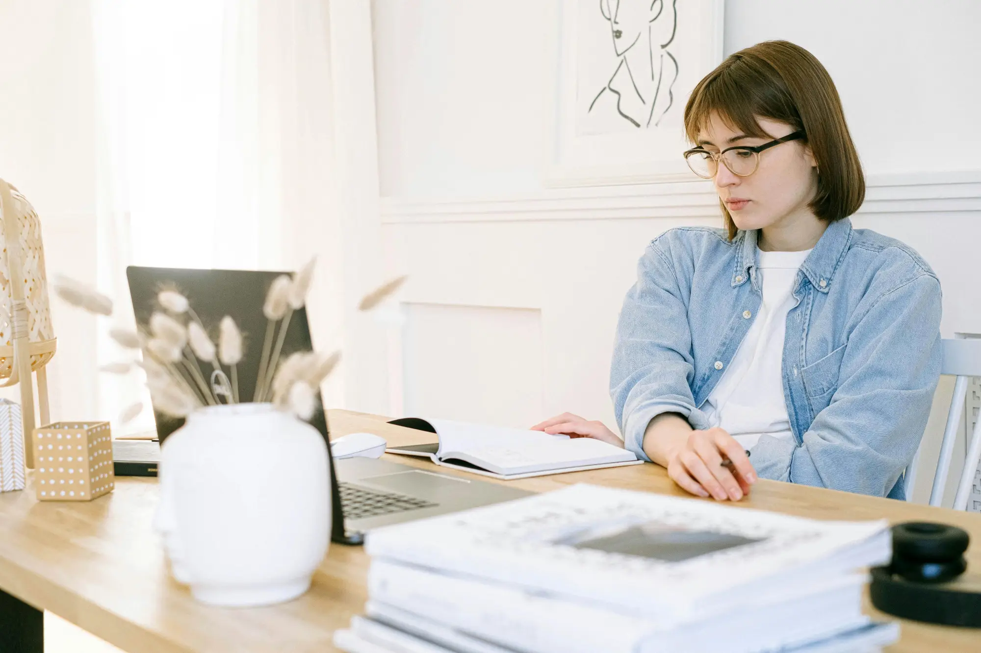Woman on email