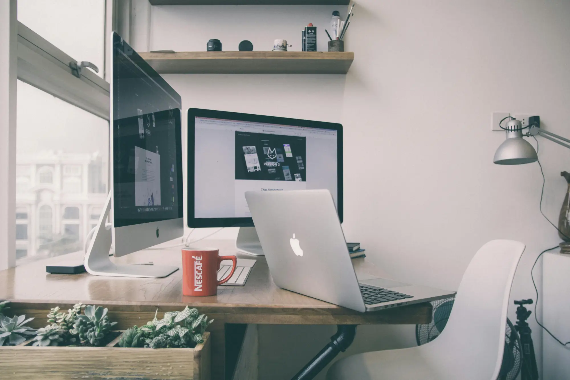 Web designer desk setup